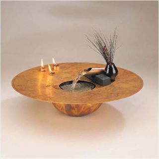 Copper Water and Fire Circular Tabletop Fountain