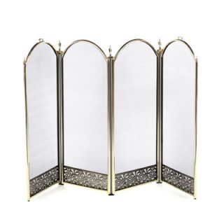 Uniflame Corporation Brass Fireplace Screen with Decorative Filigree