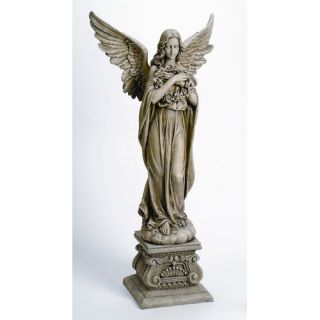 Angel Holding Wreath Statue