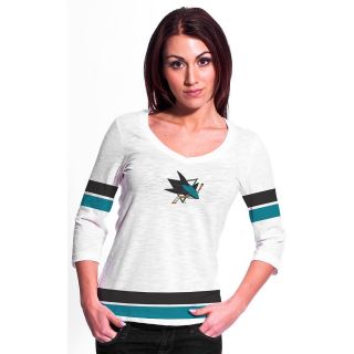 LEVELWEAR Womens San Jose Sharks Scrimmage Chloe Elbow Sleeve T Shirt   Size
