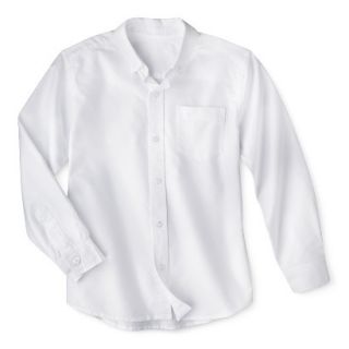 Cherokee Boys School Uniform Long Sleeve Oxford Shirt   True White L