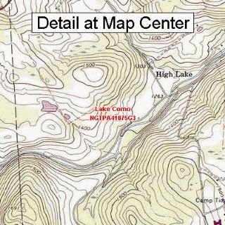 USGS Topographic Quadrangle Map   Lake Como, Pennsylvania (Folded/Waterproof)  Outdoor Recreation Topographic Maps  Sports & Outdoors