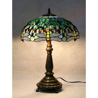 Warehouse of Tiffany Stained Glass Dragonfly Table Lamp