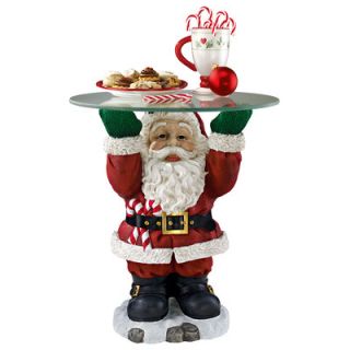 Design Toscano Santa Claus Sculptural Glass Topped Holiday Table