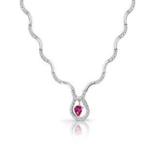 Oravo Stunningly Beautiful Pear Shape Ruby and White CZ Gemstone