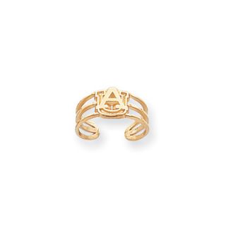 Jewelryweb 14k Yellow Gold Collegiate Auburn University Toe Ring