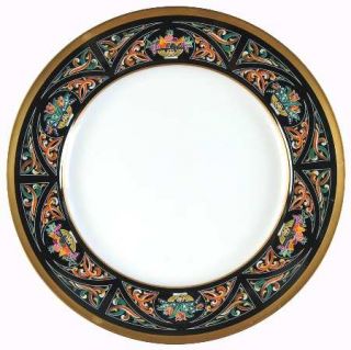 Christian Dior Chambord Salad Plate, Fine China Dinnerware   Black/Multicolor Ri
