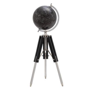 White and Black color Wood metal globe with stand Tripod legs 27 H x