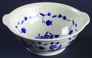 Syracuse Nantucket Lugged Cereal Bowl, Fine China Dinnerware   Blue Flowers&Leav