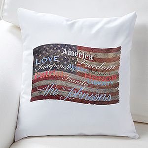 Patriotic Family Personalized Throw Pillow