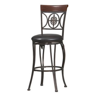 Linon Antique 24 Fleur De Lis Bar Stool with Cushion