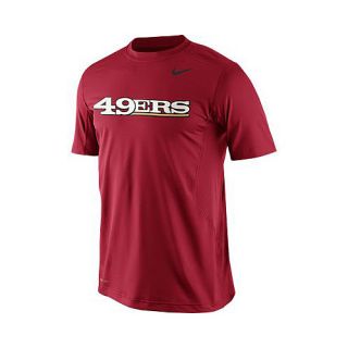 NIKE Mens San Francisco 49ers Dri FIT Hypercool Speed Short Sleeve T Shirt  