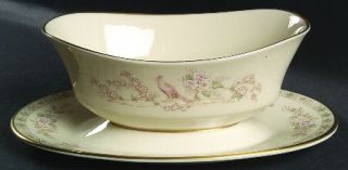 Lenox China Fair Isle Gravy Boat with Attached Underplate, Fine China Dinnerware