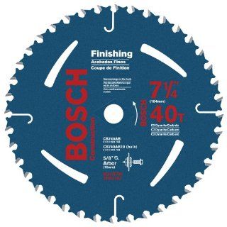 Bosch CB740AB 7 1/4 Inch 40 Tooth ATB Finishing Saw Blade with 5/8 Inch and Diamond Knockout Arbor   Circular Saw Blades  