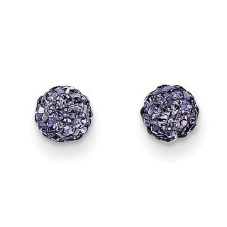 14k Madi K 5mm Purple Crystal Post Earrings Jewelry