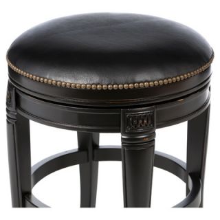 Hillsdale Furniture Montello Backless Wood Swivel Stool in Black Honey