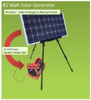 Emergency Survival Solar Generator   Easy Portable 85Watt DC Solar Backup Power  Solar Panels  Patio, Lawn & Garden