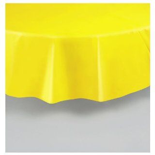 Yellow Round Plastic Tablecloth 84" Diameter Toys & Games