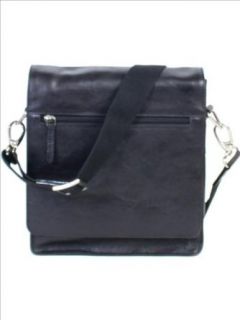 Scully Pebble Calf Leather Small Messenger Bag 740, Black Clothing