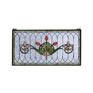 14 H Floral Nouveau Recreation Tulip and Fleurs Stained Glass Window