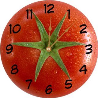Rikki Knight Tomato Whole 10" Wall Clock   **Proudly Made in the USA**   Tomato Kitchen Clock