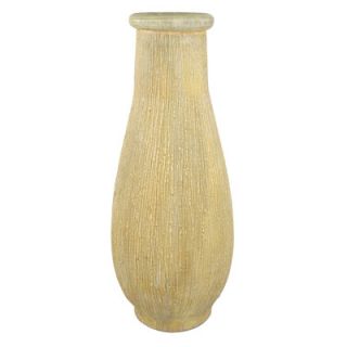 PoliVaz Small Whitewash Round Decorative Vase