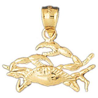 14K Gold Charm Pendant 1.8 Grams Nautical>Crabs741 Necklace Jewelry