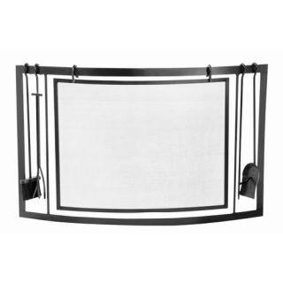 Curved Screen 4 Piece Fireplace Tool Set