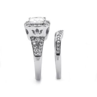 Palm Beach Jewelry Platinum Over Silver Princess Cut Cubic Zirconia