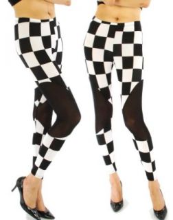 Fashion Chic pant Square mesh pointe leggings white /Black 2XL/3XL PCS742