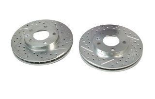 BAER 54011 020 Sport Rotors Slotted Drilled Zinc Plated Front Brake Rotor Set   Pair Automotive