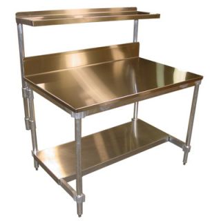PVIFS Aluminum I Frame Work Table with Back Splash and Stainless Steel