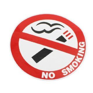 Metal 14.7cm No Smoking Sign Decal Sticker Red for Car Wall Glass Door Automotive
