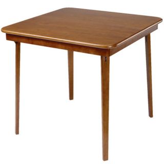 Straight Edge Wood Folding Card Table in Fruitwood