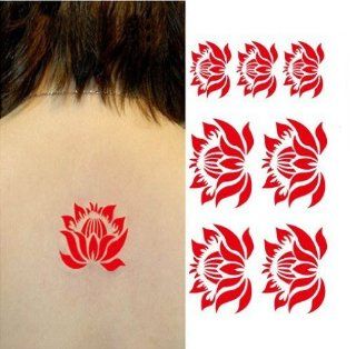 GC Body Makeup Scar Cover(Caesarean or other scar)Red Lotus Temporary Tattoo Stickers NK 35 Health & Personal Care