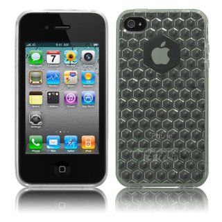 Cbus Wireless Clear Honeycomb Pattern 3D TPU Flex Gel Case / Skin / Cover for Apple iPhone 4S / 4G Cell Phones & Accessories