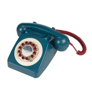 746 Nineteen Sixties Design Classic Retro Telephone   Petrol Blue  Corded Telephones 