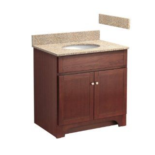 Foremost COCAT3021 8W 30 Inch Columbia Bathroom Vanity Combo with Wheat Beige Granite Top, Pre Attached Undermount Sink and 8 Inch Centers, Cherry    
