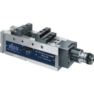 Rhm 162656 Type 726 10 RKZ Centric Steel NC Compact Self Centering Vise with Stepped Jaw, 125mm Jaw Width, 565mm Length Bench Vise