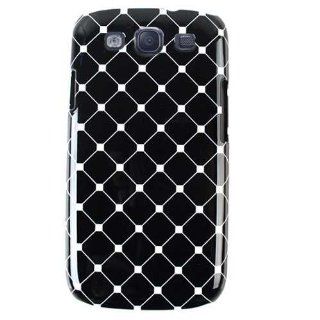 Cell Armor SAMI747 PC TP1477 Hybrid Fit On Case for Samsung Galaxy S3   Retail Packaging   White Nets on Black Cell Phones & Accessories