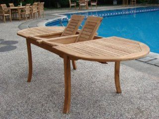 Grade A Teak Wood Large double extension 94" Oval Dining Table  Patio Dining Tables  Patio, Lawn & Garden