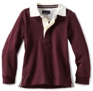 Fred Perry Boys 2 7 Kids Oxford Collar Rugby Shirt, Mahogany, 2/3 Clothing