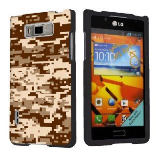 LG Splendor US730 US Cellular Black Protective Case   Desert Brown Camo By SkinGuardz Cell Phones & Accessories