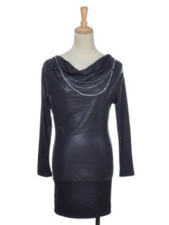 Anna Kaci S/M Fit Black Classy Goth Glam Style Body Conscious Low Cut Back Dress
