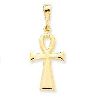 14k Gold Egyptian Ankh Cross Pendant Jewelry