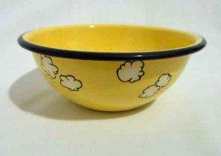 Crow Canyon Enamelware Popcorn Snack Bowls, Yellow Snack Bowl Serving Bowls Kitchen & Dining