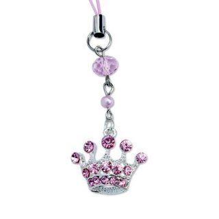 Universal Crown Shaped with Diamond Cell Phone (Car) Charms Strap   Pink Cell Phones & Accessories