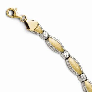 Leslies 10K Two Tone Diamond cut Gold Bracelet 5677 7 Jewelry