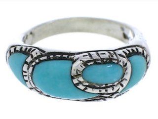 Silver Turquoise Southwest Ring Size 5 1/2 JX37384 SilverTribe Jewelry
