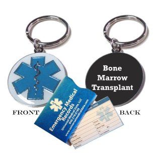 Pre engraved "Bone Marrow Transplant" Medical Alert Identification Star of Life Cloisonne' Keychain. Choose from Diabetes, Coumadin, Blood Thinners, Seizures, Asthma, Pacemaker, Allergy and many more Health & Personal Care